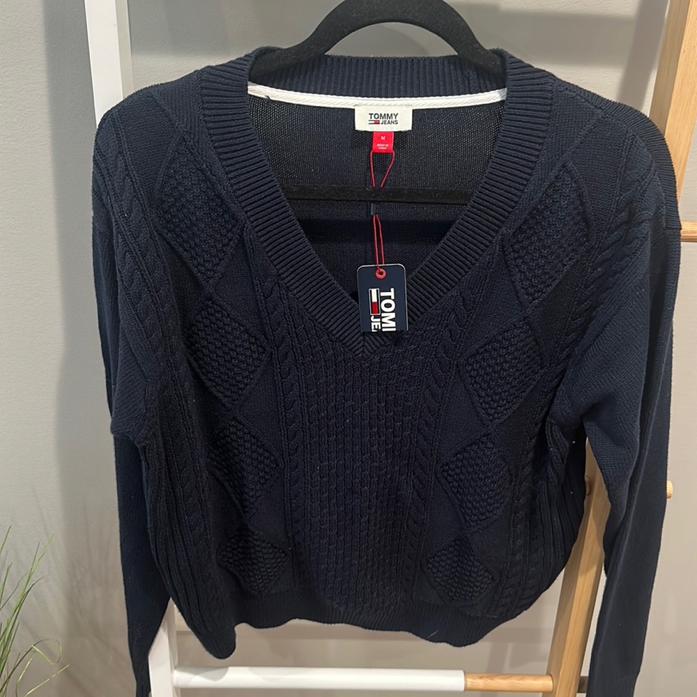 New with Tags Tommy Jeans Navy Cable Knit Sweater